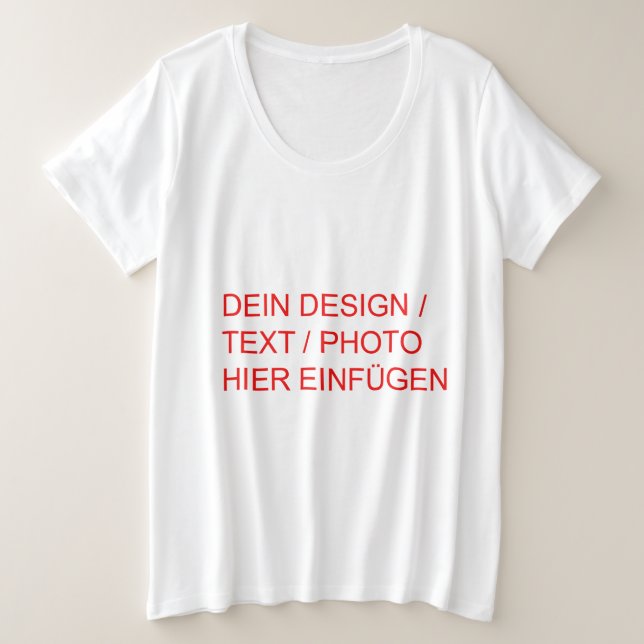 Personnalisation du T-shirt Plus Size Basic (Design devant)