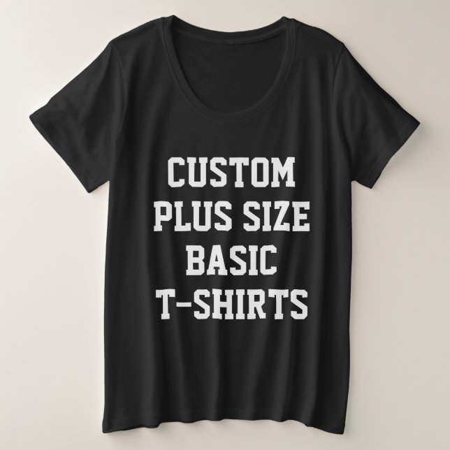 Personnalisation féminine plus taille T-Shirt noir (Design devant)
