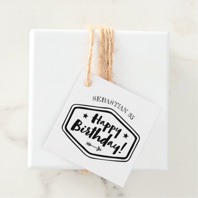 personnalisation NOM ÂGE Anniversaire étiquette -  (En situation)