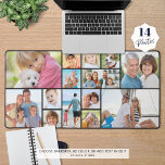 Personnalisé 14 Photo Collage Moderne Simple<br><div class="desc">Créez votre propre tapis de bureau photo en utilisant ce modèle de collage photo unique facile à télécharger avec 14 images de différentes formes et tailles dans votre choix de couleur arrière - plan. Affichez les photos préférées de famille, d'amis, d'animaux de compagnie et de voyages de vacances. Modifiez la...</div>