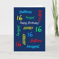Personnalisé 16e carte d'anniversaire N'importe qu