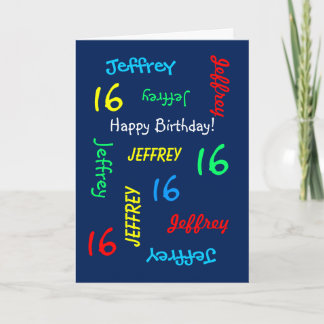 Personnalisé 16e carte d'anniversaire N'importe qu