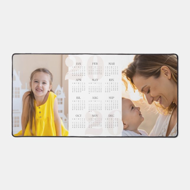 Personnalisé 2 photo et calendrier de l'année 2026 (Recto)