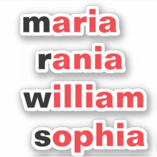 Personnalisé 4 Noms, Stickers Cadeaux Nouveautés