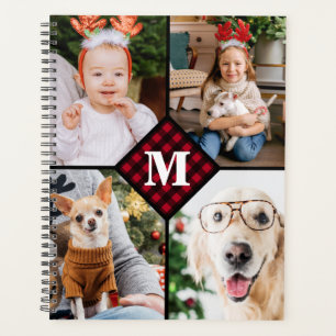 Personnalisé 4 Photo Monogramme Rouge Buffalo Pla