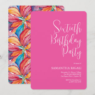 Personnalisé 60e anniversaire Invitations Fuchsia 