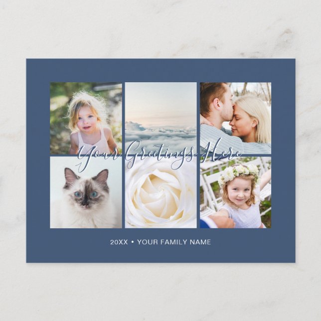 Personnalisé 6 photos Carte postale Salutations un (Devant)