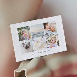 Personnalisé 6 photos Carte postale Salutations un<br><div class="desc">6 photos de famille personnalisées Cartes postales de voeux universelles avec un collage photo élégant avec 6 images customisées,  votre message de salutations en texte manuscrit élégant,  votre nom,  date,  année,  message au dos dans une police sans serif moderne et simple.</div>