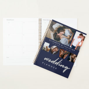 Personnalisé 6 Photos Marine Blue Love Script Mari