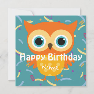 Personnalisé animaux vintages hibou anniversaire m