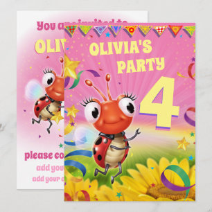 Personnalisé Anniversaire Fête invitation fille 4