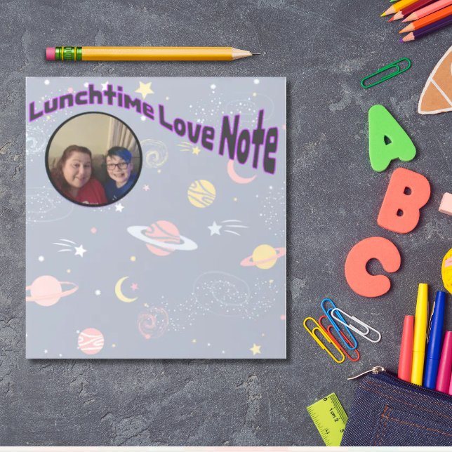 Personnalisé avec le bloc-notes de la boîte à lunc (Personalized back to school lunchbox love note  )