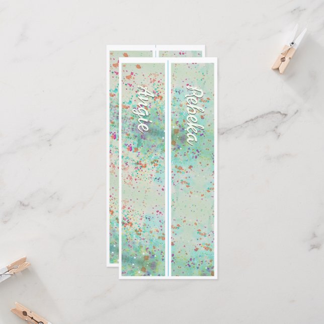 Personnalisé Avec Le Nom Paint Splash Deux Signets (Devant/Arrière en situation)