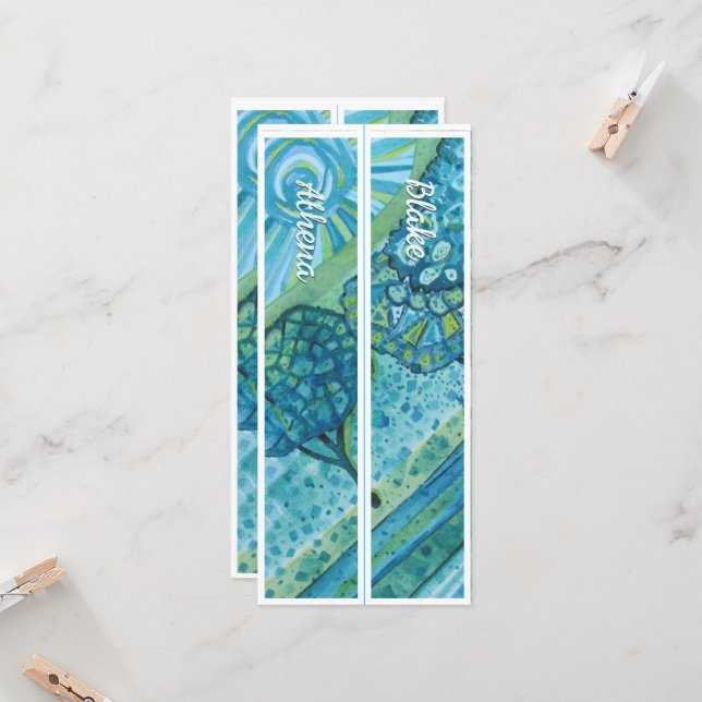 Personnalisé Avec Le Nom Whimsical Deux Signets (Devant/Arrière en situation)