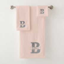 Personnalisé B Monogramme initial d'argent Votre n