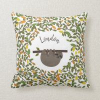 Personnalisé Baby Sloth Automne Coussin de verdure