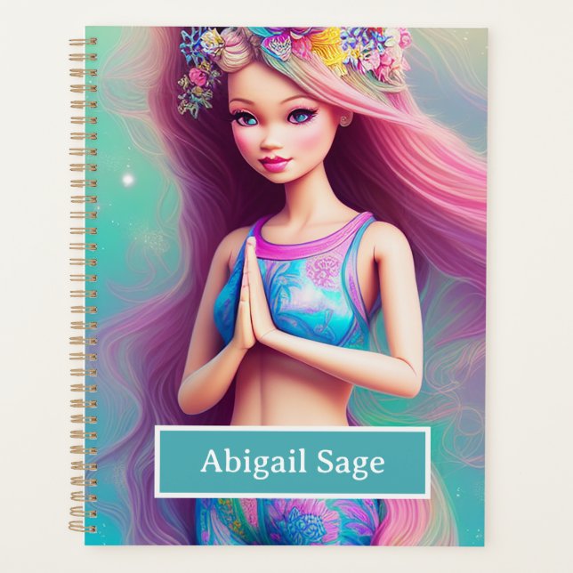 Personnalisé Belle Yoga Méditation Fille Floral (Devant)