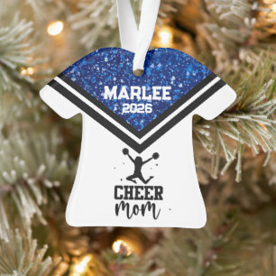 Personnalisé Bleu & Noir Cheer Ornament