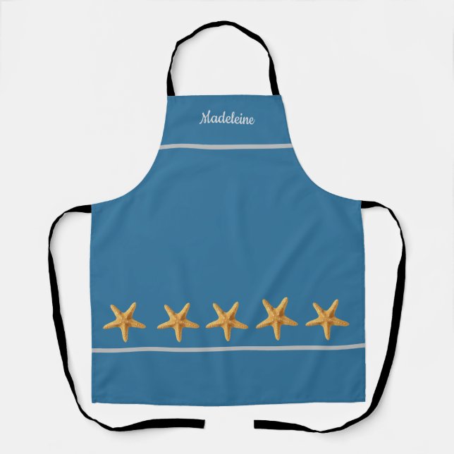 Personnalisé Bleu vert avec tablier Starfish (Recto)