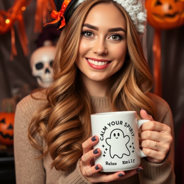 Personnalisé "Calme ton esprit" Ghost Mug (Créateur téléchargé)
