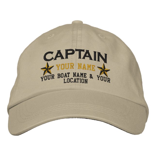 Personnalisé Capitaine Stars Ball Casquette Broder (Devant)
