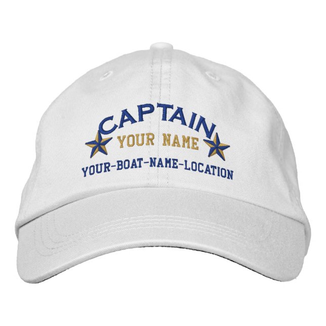 Personnalisé Capitaine Stars Ball Casquette Broder (Devant)