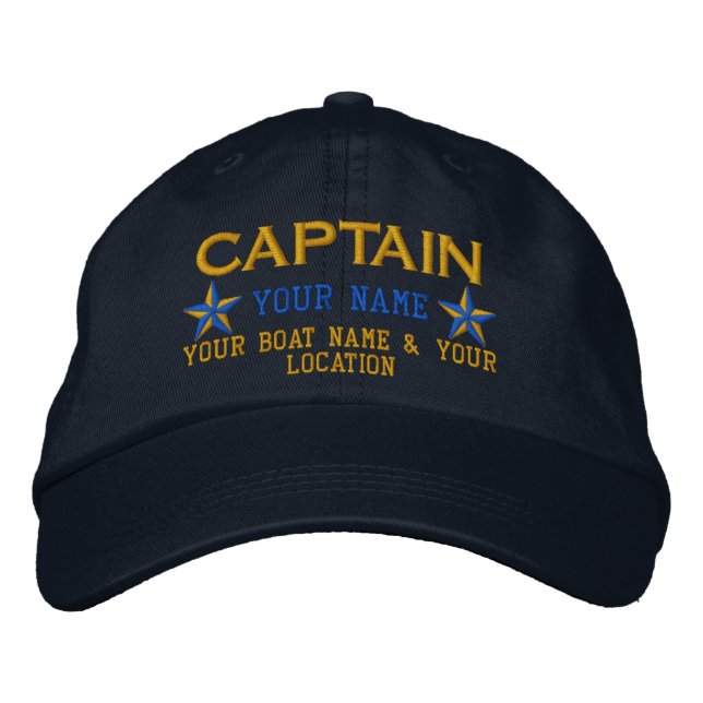 Personnalisé Capitaine Stars Ball Casquette Broder (Devant)