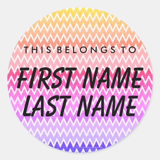 Personnalisé, Ce Qui Appartient À Un Sticker Rond (Devant)