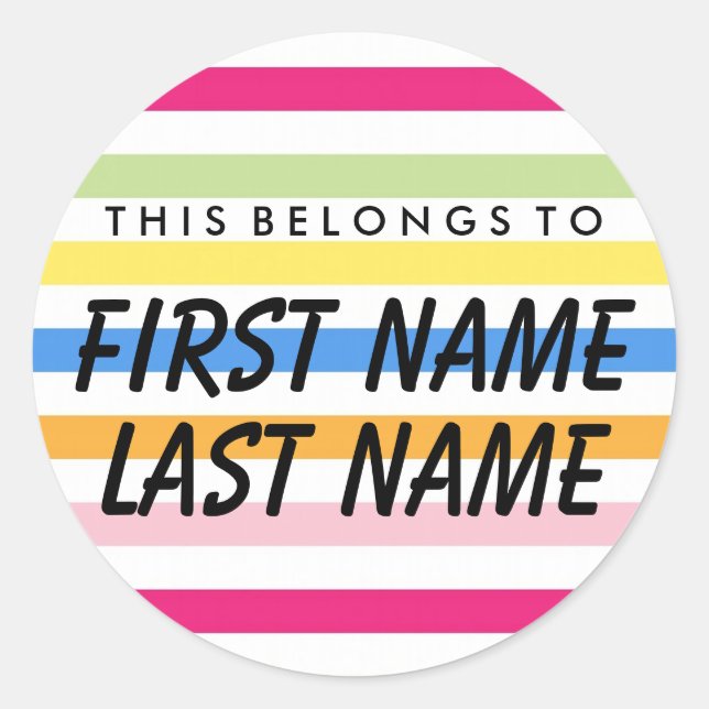 Personnalisé, Ce Qui Appartient À Un Sticker Rond (Devant)