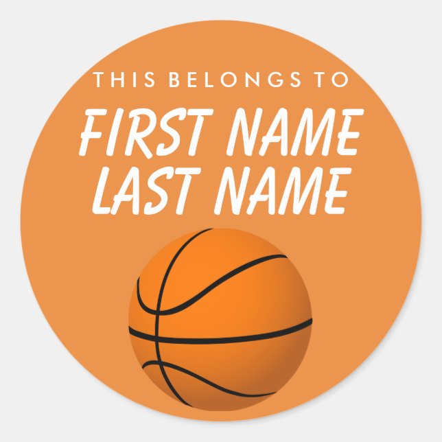 Personnalisé Cela Appartient À Sticker - Basketbal (Devant)