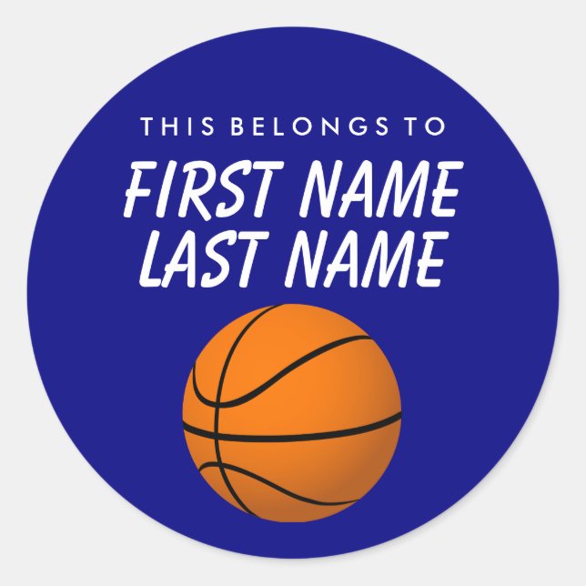 Personnalisé Cela Appartient À Sticker - Basketbal (Devant)