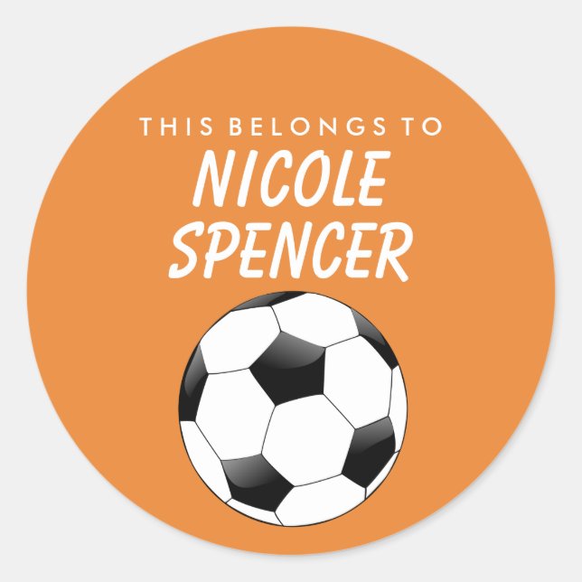 Personnalisé Cela Appartient À Sticker - Soccer (Devant)