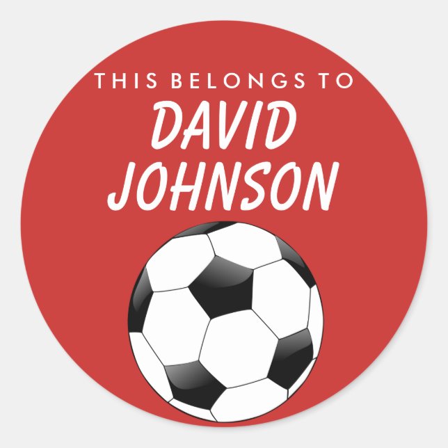 Personnalisé Cela Appartient À Sticker - Soccer (Devant)