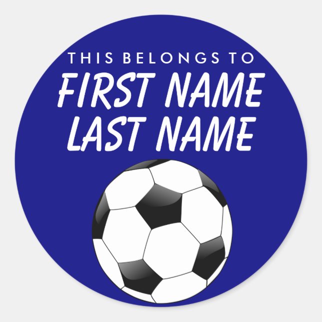 Personnalisé Cela Appartient À Sticker - Soccer (Devant)