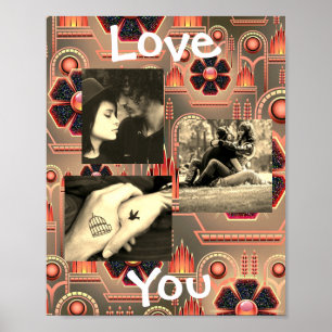 Personnalisé cette affiche photo de couple "Love Y