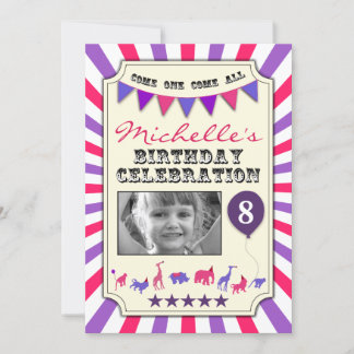Personnalisé Cirque de photos Invitations de fête