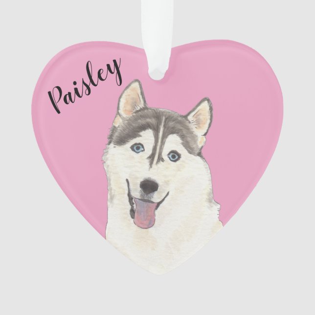 Personnalisé Coeur rose Husky (devant)
