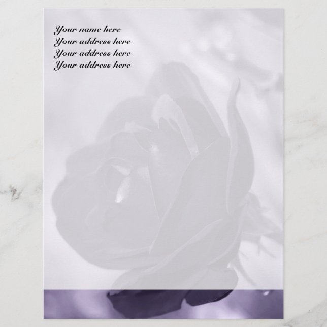 Personnalisé Conception de papier à en-tête Rose Pourpre (Devant)