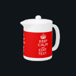 Personnalisé Conserver Le Calme Et Modifier Le Tex<br><div class="desc">Un accent rouge classique et dynamique personnalisé Gardez le calme et continuez sur style en disant sur un cadeau personnalisé. Essayez humour ou fantaisie sur vos mots créatifs sur les deux lignes de texte modifiables. N'oubliez pas d'utiliser les lettres CAPITAL pour obtenir les meilleurs résultats. Les modèles sont disponibles dans...</div>