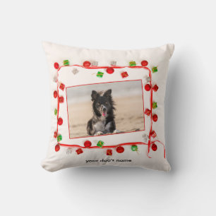 personnalisé coussin de Noël Collie de la frontièr