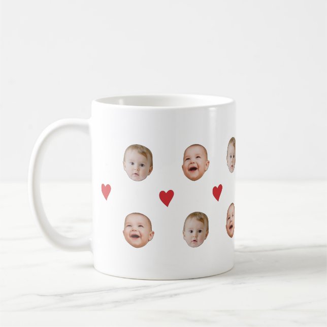 Personnalisé Cute Baby Face 2 Photos Mug (Gauche)