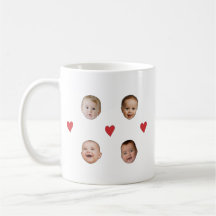 Personnalisé Cute Baby Face 4 Photos Mug