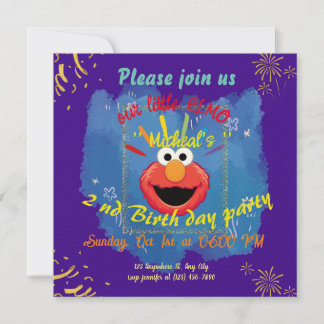 PERSONNALISÉ CUTE ELMO INVITATION D'ANNIVERSAIRE
