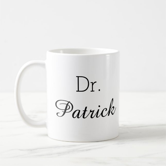 Personnalisé "Dr. [Nom]" Mug de café professionnel (Gauche)