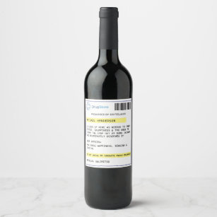 Personnalisé drôle étiquette de vin de prescriptio