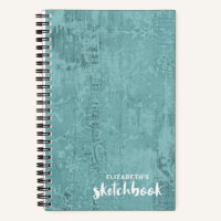 Personnalisé Elégant carnet de croquis Turquoise V
