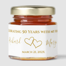 Personnalisé Élégant Coeur Moderne Fête du 50e Ann