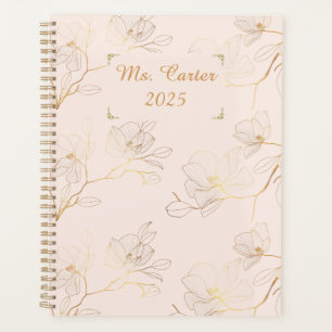 Personnalisé Elegant Gold Floral hebdomadaire/mens