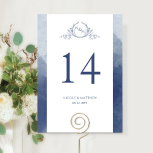 Personnalisé, Élégant Monogramme Bleu Marine Maria