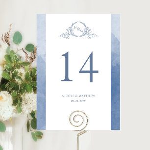 Personnalisé, Élégant Monogramme Bleu Poussiéreux